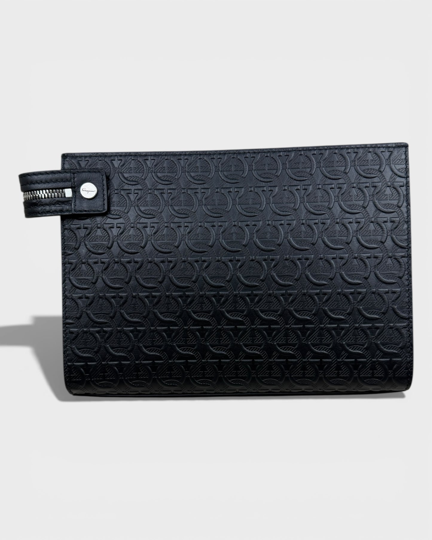 Salvatore Ferragamo Leder-Clutch – Schwarz