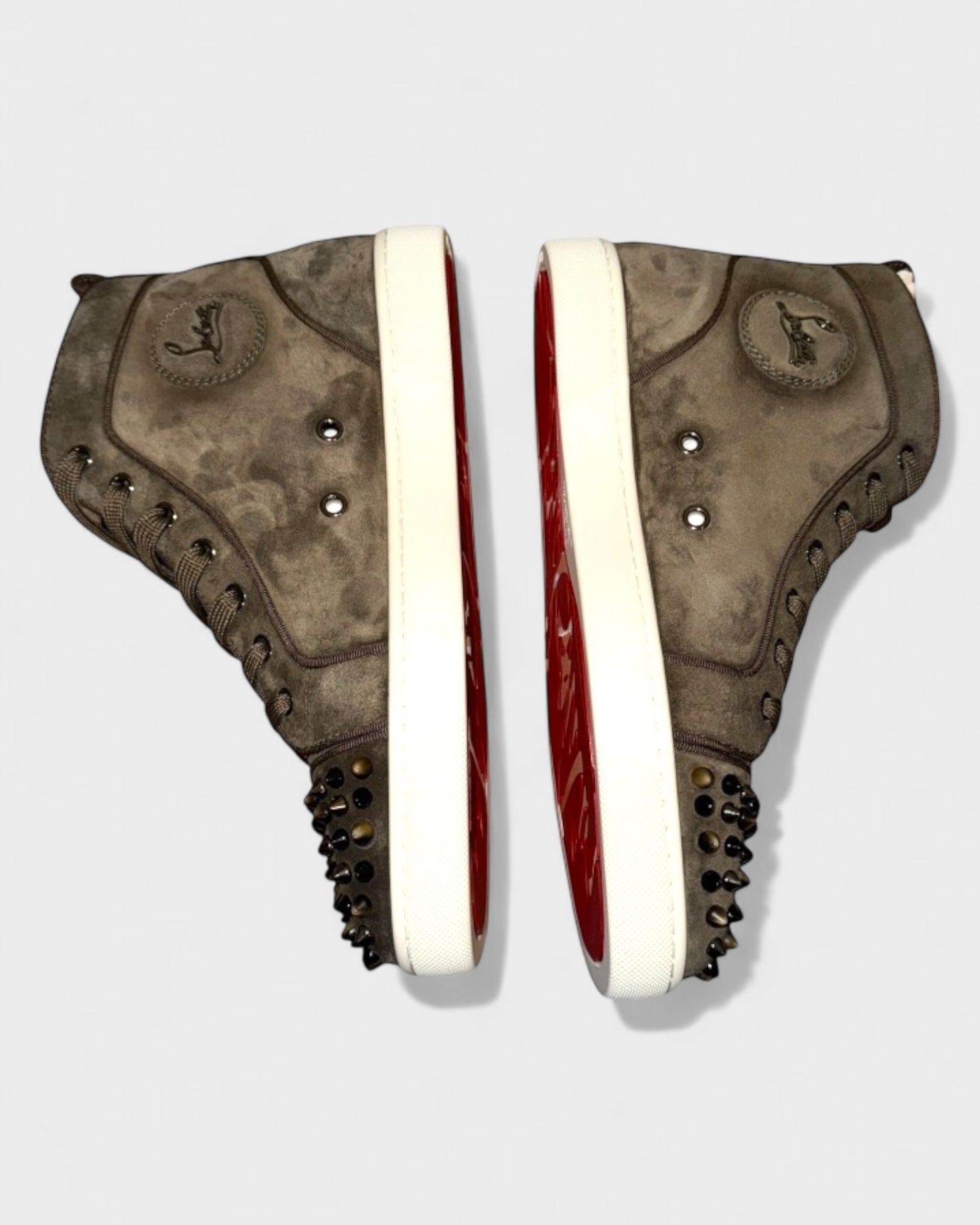 Louis Orlato Spikes High-Top Sneakers – Taupe