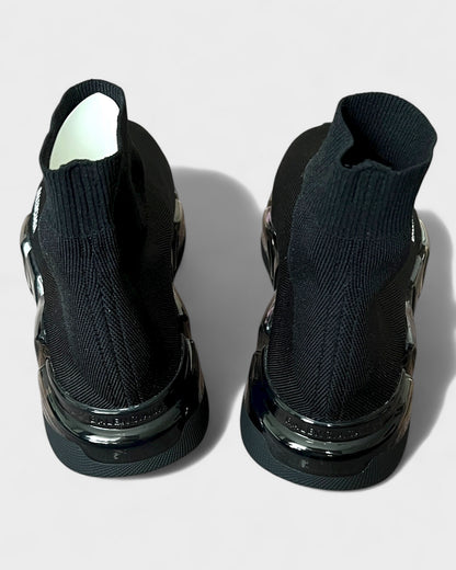 Speed 2.0 Full Clear Sole Sneaker aus recyceltem Strick – Schwarz