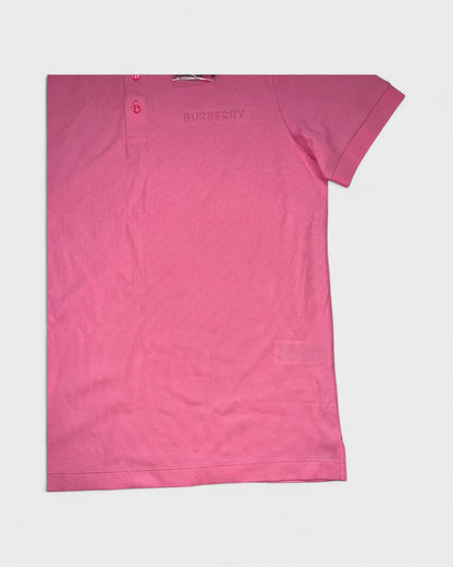 Piqué-Poloshirt mit Ton-in-Ton-Logo – Rosa