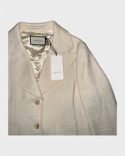 Blazer mit Strukturmuster – Cremeweiß