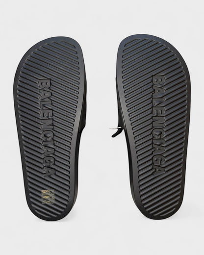 Slides mit Logo – Schwarz/Rot