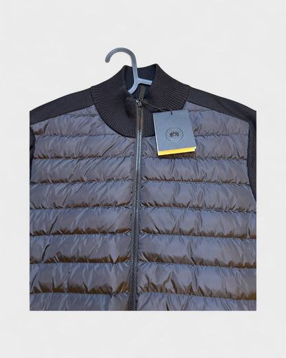 Hybrid Strickjacke mit Logo-Schriftzug – Schwarz