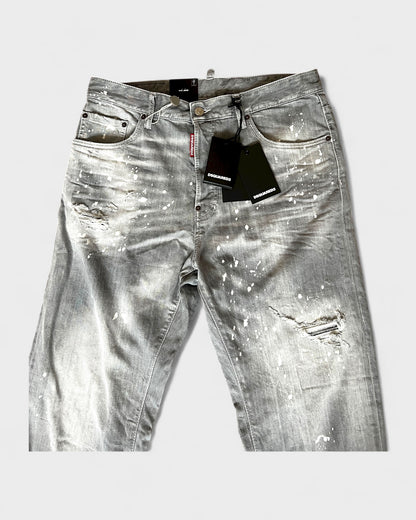 Cool Guy Jeans – Grau mit Paint-Splatter