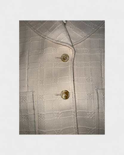 Blazer mit Strukturmuster – Cremeweiß