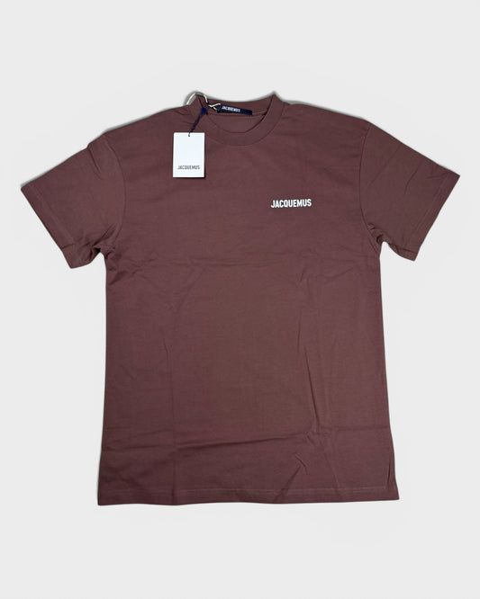 T-Shirt mit Logo-Schriftzug – Braun