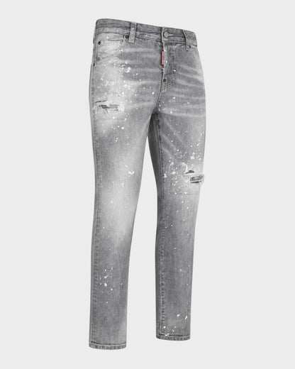 Cool Guy Jeans – Grau mit Paint-Splatter