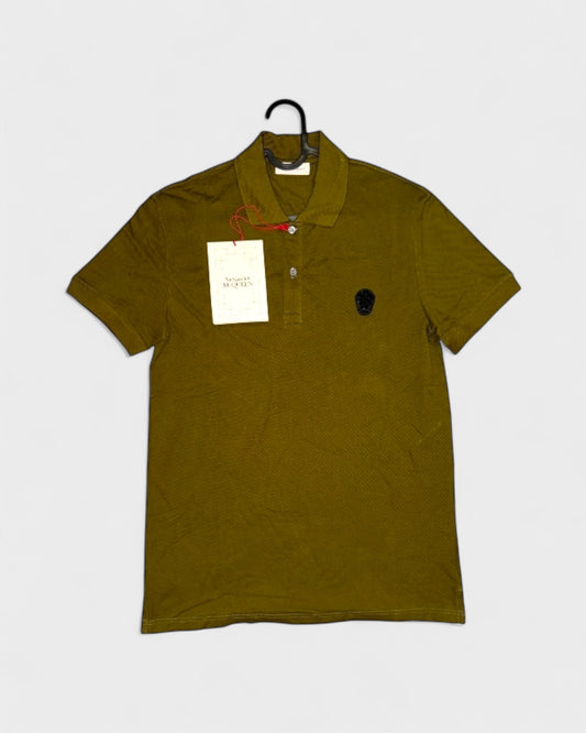 Poloshirt mit Skull-Emblem – Olivgrün