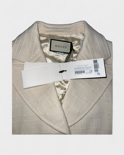 Blazer mit Strukturmuster – Cremeweiß