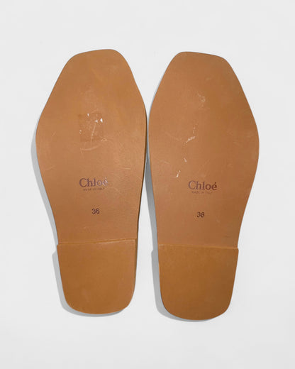 Woody Pantoletten aus Canvas - Beige