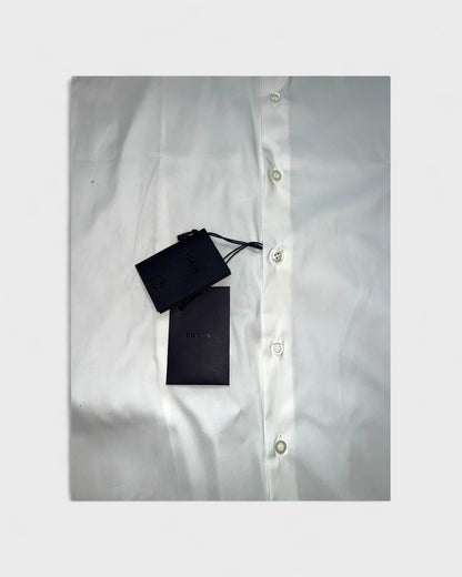 Herrenhemd aus Baumwollsatin – Weiß