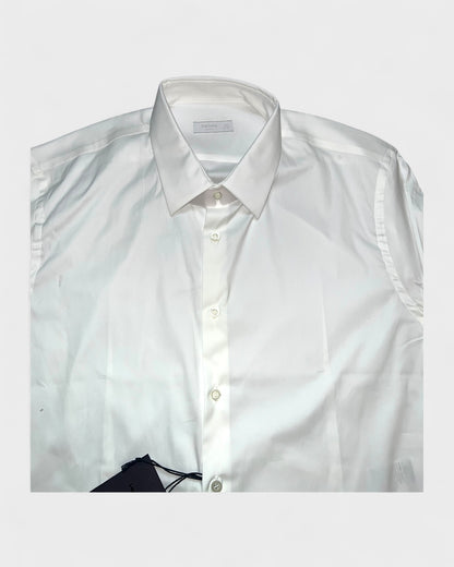Herrenhemd aus Baumwollsatin – Weiß