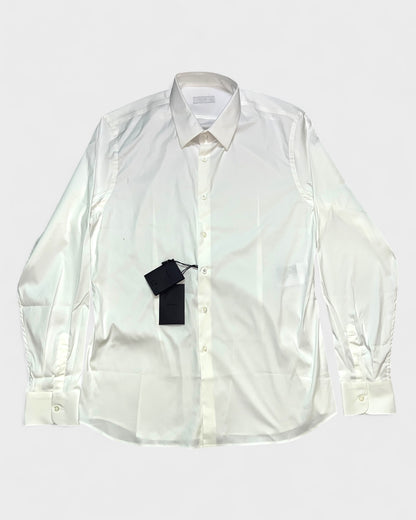 Herrenhemd aus Baumwollsatin – Weiß