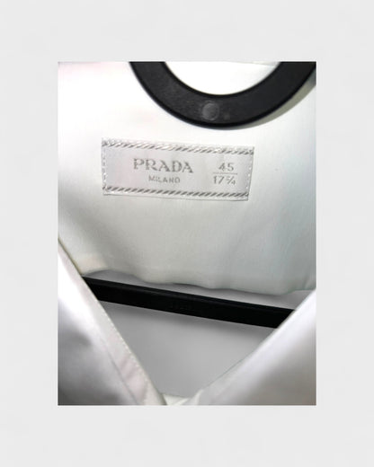 Herrenhemd aus Baumwollsatin – Weiß