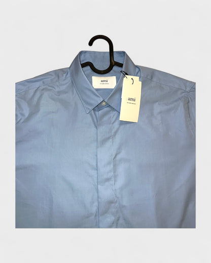 Popeline-Hemd – Hellblau