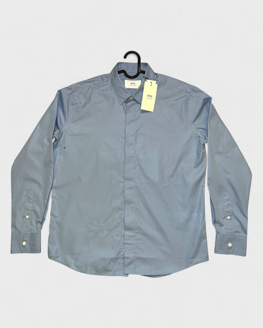Popeline-Hemd – Hellblau