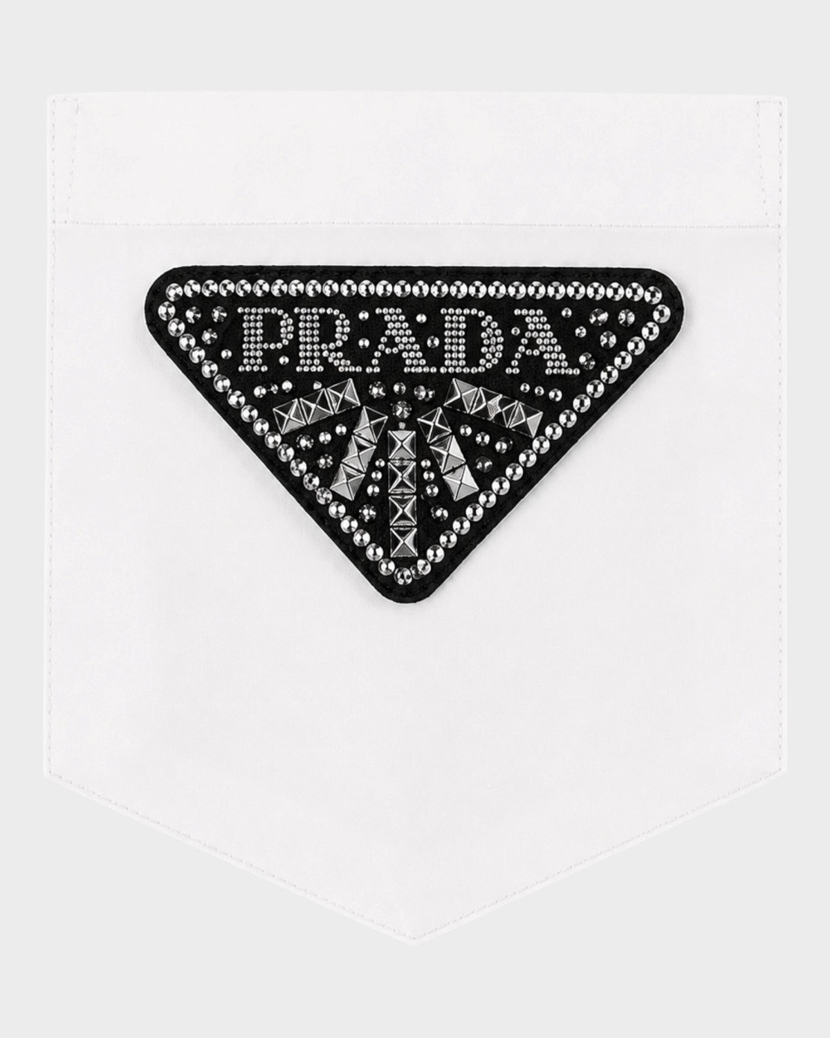 Hemd mit Strass-Logo – Weiß