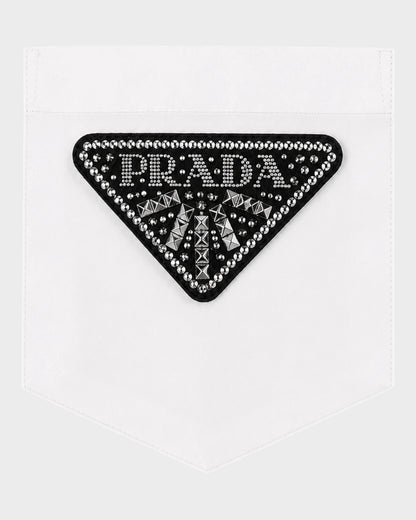 Hemd mit Strass-Logo – Weiß